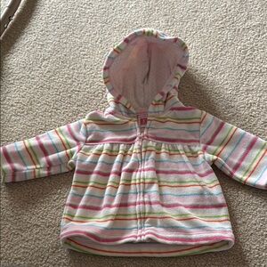 Carters size 3 fleece Striped Hooded Baby Jacket